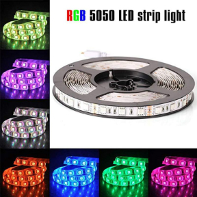 Комплект RGB LED лента 5 метра, диод 5050, с дистанционно и захранване Комплект RGB LED лента 5 метра, диод 5050, с дистанционно и захранване