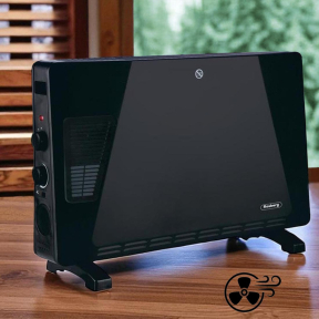 Конвектор Rosberg R51974ET, Турбо, 2500W, 3 степени, Термостат, Автоматично изключване, Черен