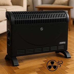 Конвектор с вентилатор Rosberg R51974AT, 2000W, 3 степени, Термостат, Черен