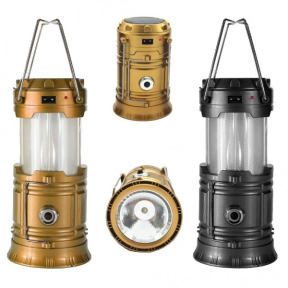 Лед лампа за къмпинг със соларен панел и фенер Лед лампа за къмпинг със соларен панел и фенер
