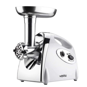 Месомелачка с приставка за домати Voltz V51991A, 1400W, Обратен ход, Аксесоари за сосове и Kubbe, Бял