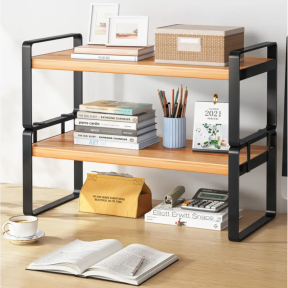 Модерна етажерка с метална конструкция и дърво Модерна етажерка с метална конструкция и дърво