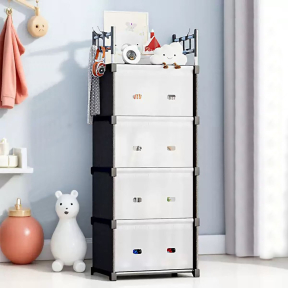 Мултифункционален шкаф за съхранение, метална конструкция, 5 рафта