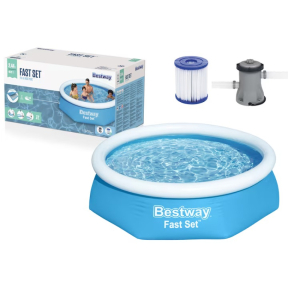 Надуваем басейн с ринг и филтърна помпа BESTWAY - 244х61см