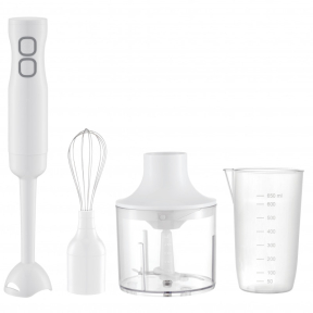 Пасатор с чопър и бъркалка Rosberg R51112MC, 400W, 650 мл, 2 скорости, бял