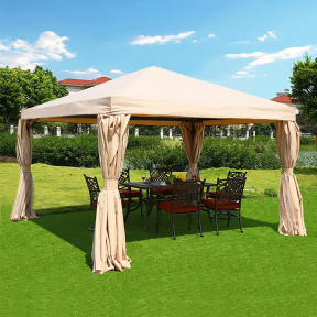 Павилион със защитни завеси 3 x 3 м, бежов Павилион със защитни завеси 3 x 3 м, бежов