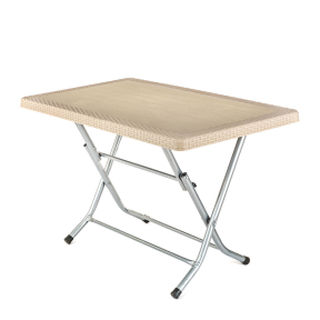 Сгъваема ратанова градинска маса - цвят крем Сгъваема ратанова градинска маса - цвят крем