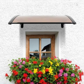 120 х 80 см Поликарбонатен навес козирка тъмен бронз