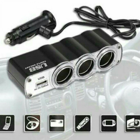 Разклонител за запалка 1 към 3 + 1 бр. USB 12V Разклонител за запалка 1 към 3 + 1 бр. USB 12V