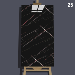 Самозалепващо декоративно пано за стена -  60x30 см, черен мрамор - 3