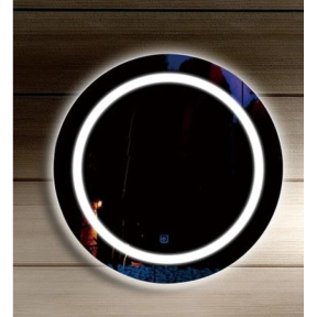 Кръгло LED огледало с часовник - 60 см.