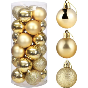 Коледни топки за елха - 24 броя с диаметър 3 см.