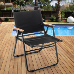 Сгъваем стол за къмпинг, черен