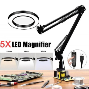 Сгъваема лампа за четене с лупа /USB захранване