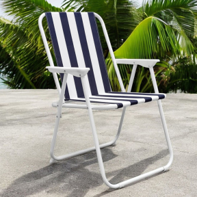 Сгъваем стол за къмпинг на райета - в синьо или зелено