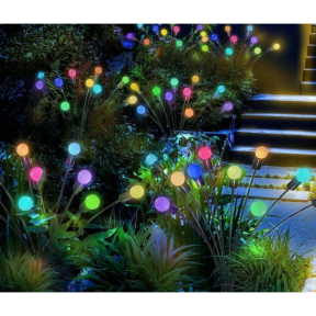 Слънчева градинска лампа, тип светулка, цветна  Слънчева градинска лампа, тип светулка, цветна