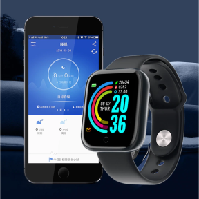 Смарт часовник D20, Крачкомер, Кръвно налягане, IP67, Мониторинг на съня, Изгорени калории, Черен   Смарт часовник D20, Крачкомер, Кръвно налягане, IP67, Мониторинг на съня, Изгорени калории, Черен