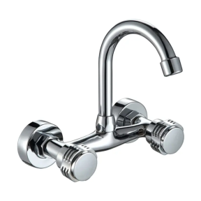 Смесител за баня с двойна дръжка и стенен монтаж Смесител за баня с двойна дръжка и стенен монтаж