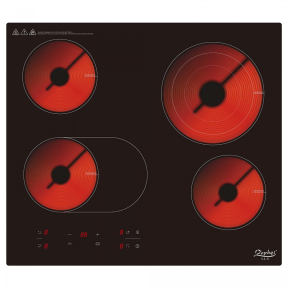 Стъклокерамичен котлон за вграждане Zephyr ZP 1445 IR4, 6700W, Инфрачервен нагревател, Четворен, Черен Стъклокерамичен котлон за вграждане Zephyr ZP 1445 IR4, 6700W, Инфрачервен нагревател, Четворен, Черен