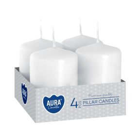 Свещи вотив 4 бр., ø3.8x6 см - бял