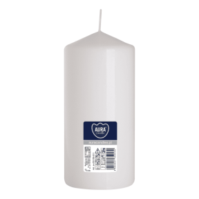 Свещ пилон, ø6.8x15 см - бял