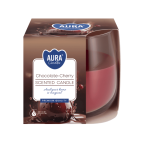 Свещ в чаша, ø7.9x7.2 см - шоколад и череша