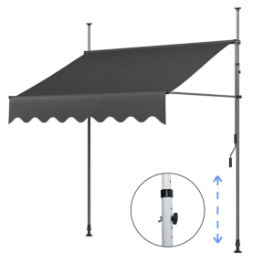 Тента с манивела 2,50 x 1,20 м, тъмносива