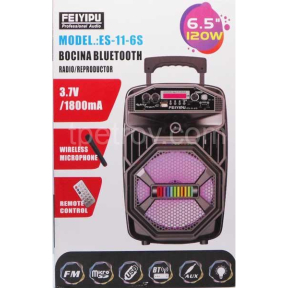 Тонколона FEYIPU ES-11-6S, Вграден акумулатор, МП3 плейър, SD карта, флашка, Блутут, Безжичен микрофон Тонколона FEYIPU ES-11-6S, Вграден акумулатор, МП3 плейър, SD карта, флашка, Блутут, Безжичен микрофон
