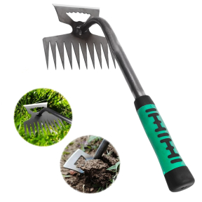 Универсално градинско гребло / мотика с 11 зъба, манганова стомана