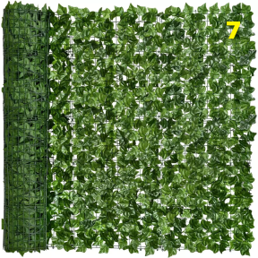 Ограда от изкуствени вечнозелени листа за външна декорация