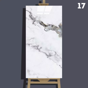 Самозалепващо декоративно пано за стена - бял мрамор с едри жилки, 60 x 30 см