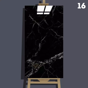 Самозалепващо декоративно пано за стена -  60 x 30 см, черен мрамор - 2